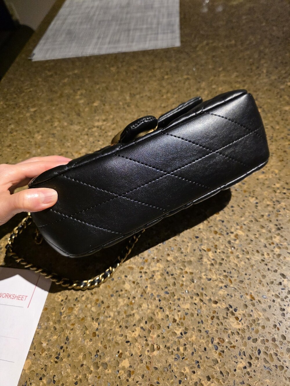 Coach Black Quilted Leather Shoulder Bag with Gold 'C' Clasp - Picture 5 of 11